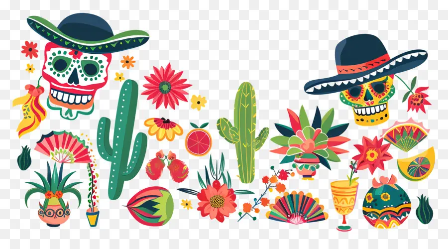 Cinco De Mayo，Dekorasi Meksiko PNG