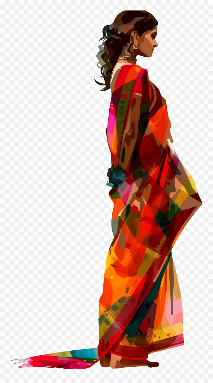 Saanjh Banarasi Saree，Wanita Dengan Sari Berwarna Warni PNG