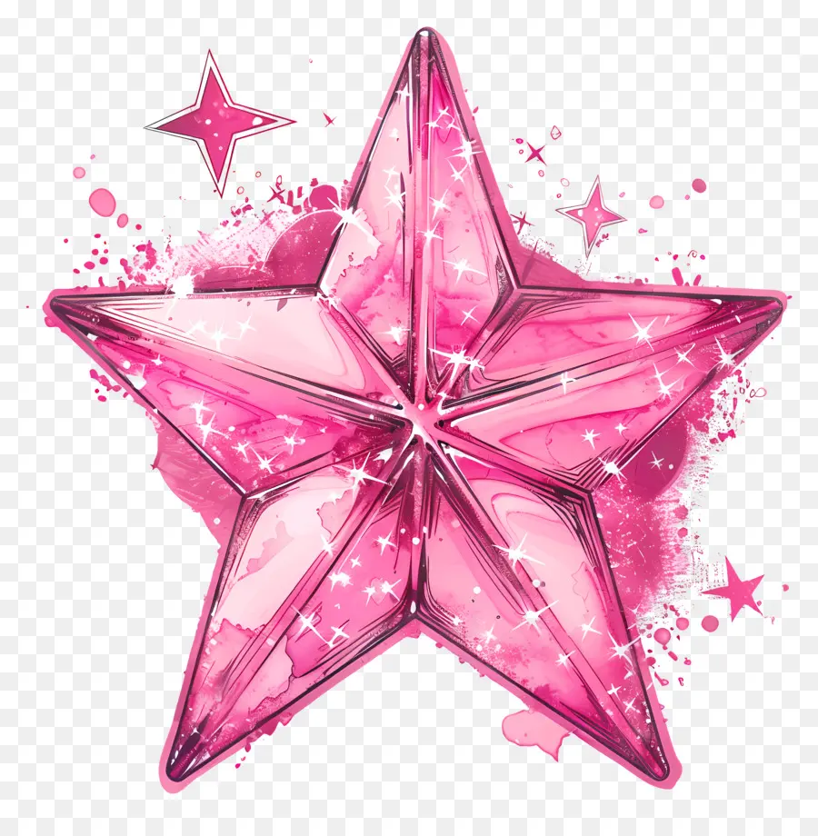 Bintang Bersinar Merah Muda，Bintang Merah Muda PNG