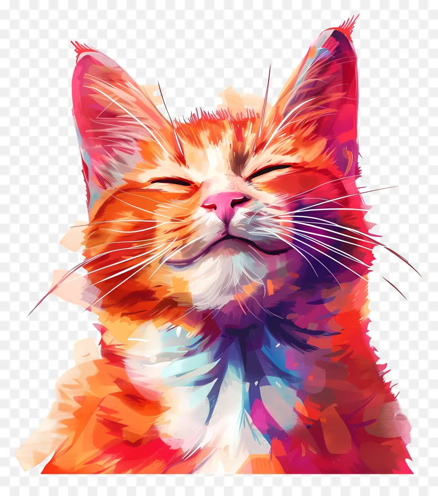 Bahagia Kucing，Kucing Oranye PNG