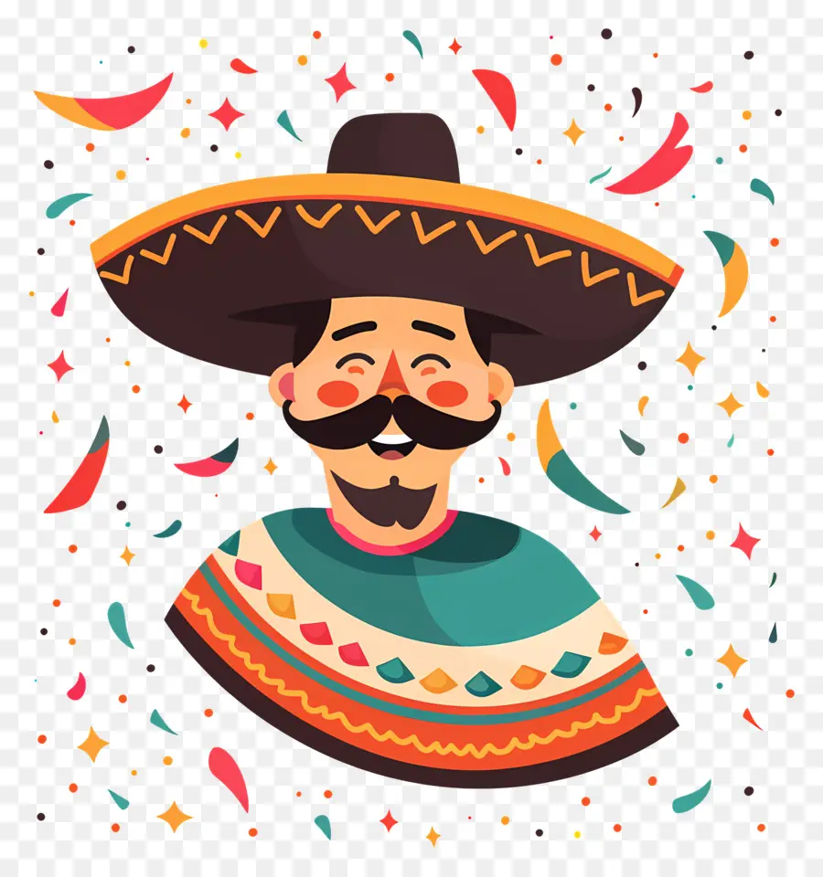 Cinco De Mayo，Pria Di Sombrero PNG