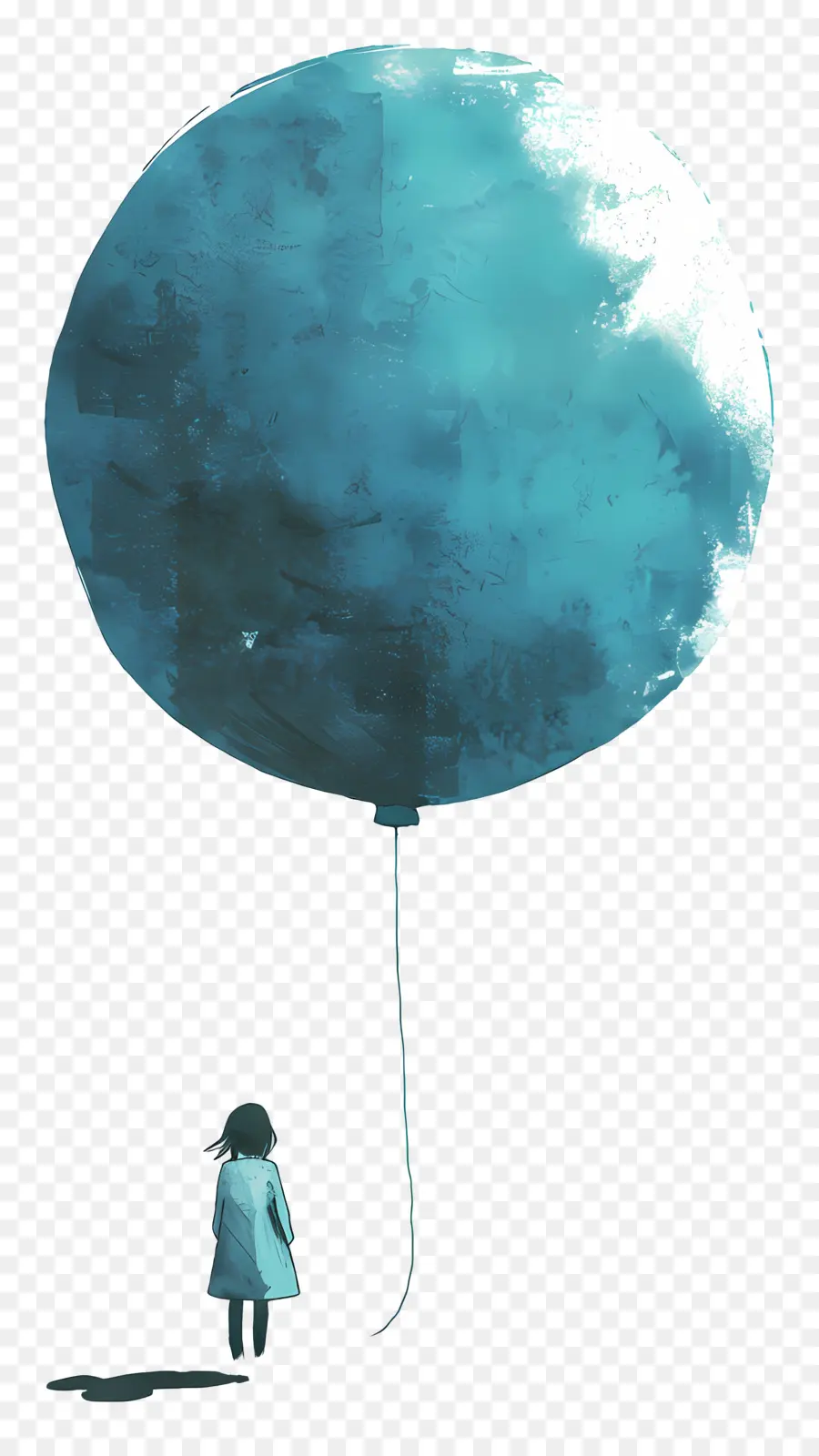 Balon Biru，Gadis Dengan Balon PNG