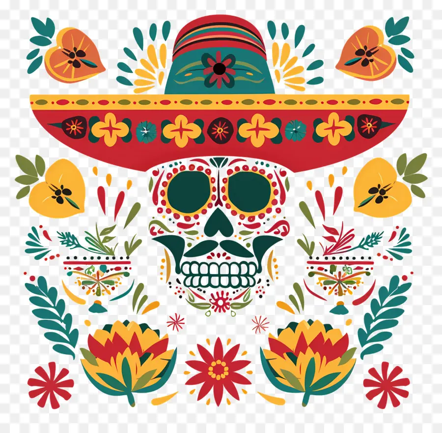 Cinco De Mayo，Tengkorak Gula PNG