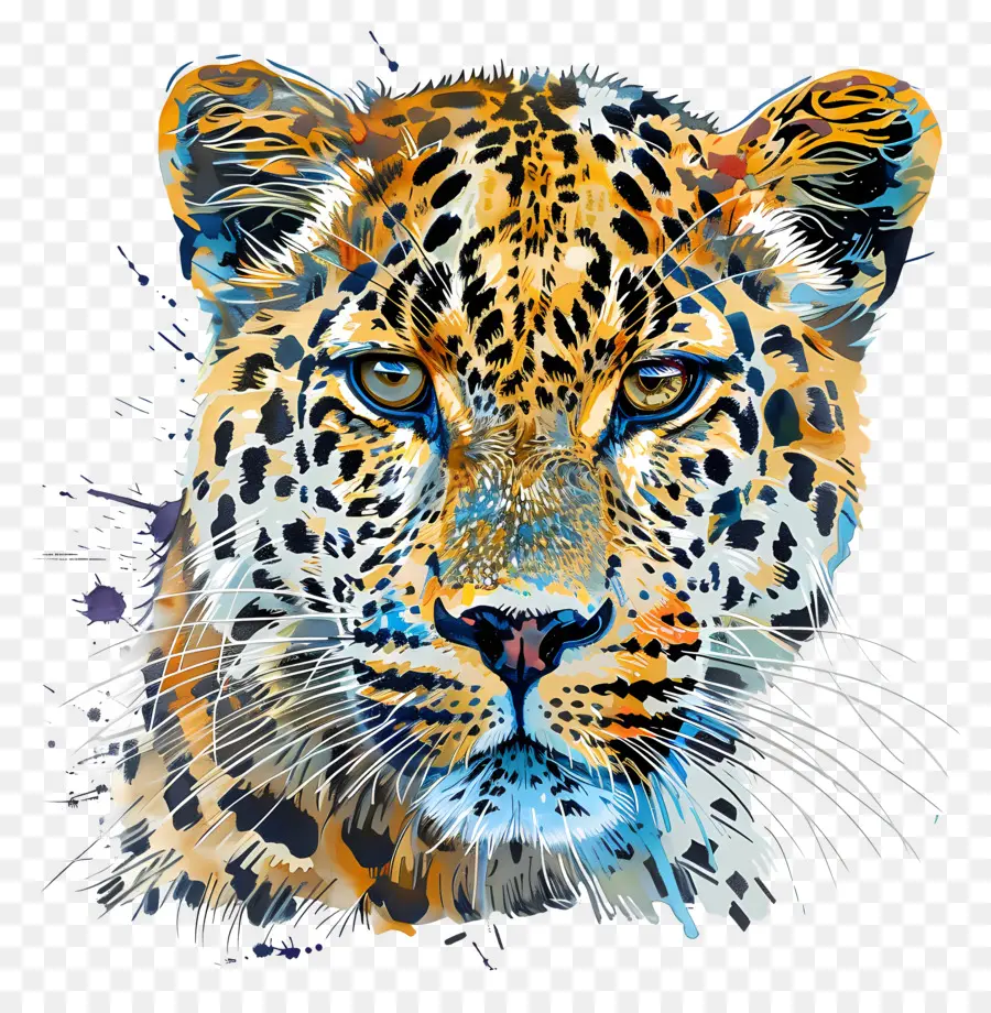 Amur Leopard，Lukisan Digital PNG