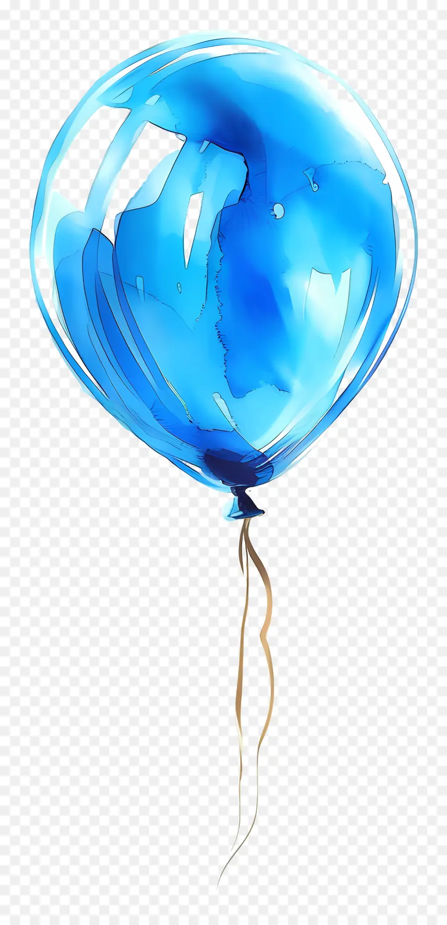 Balon Biru，Desain Yang Rumit PNG