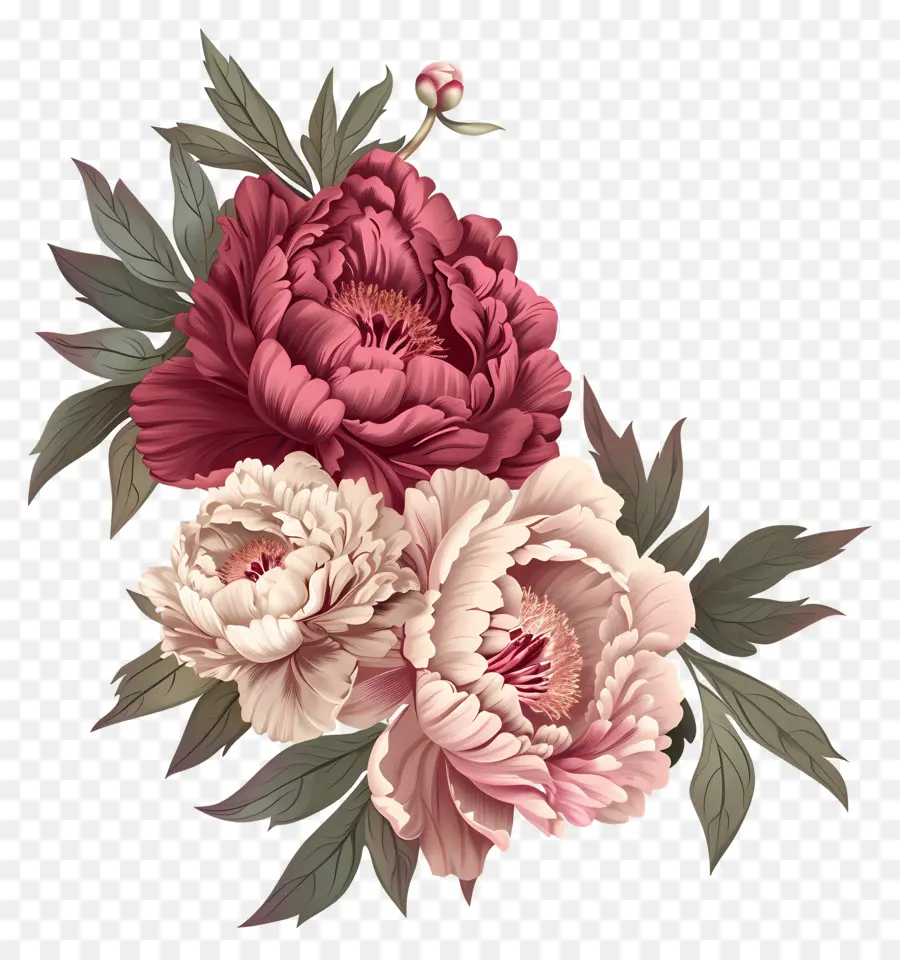 Bunga Peony，Bunga Peoni PNG