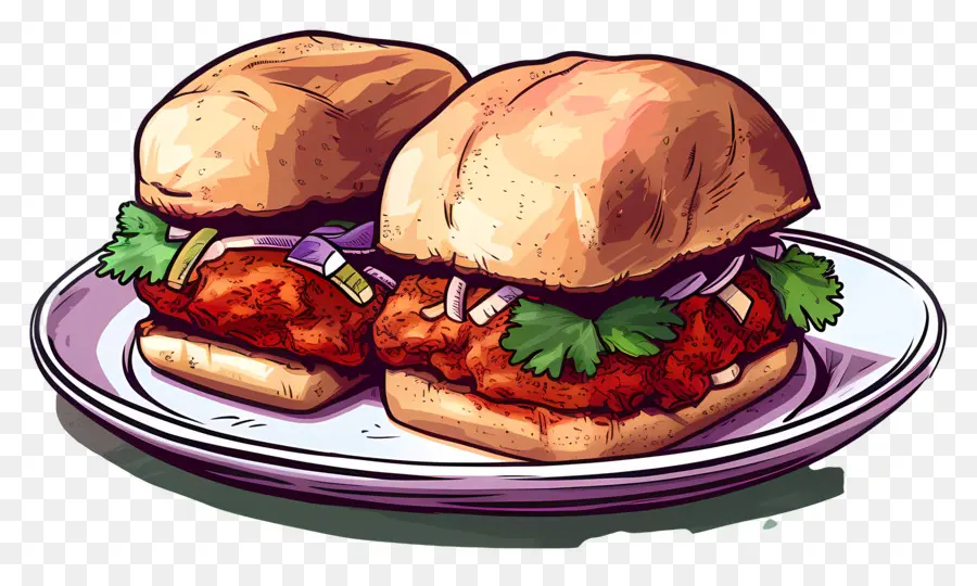 Vada Pav，Sandwich Ayam PNG