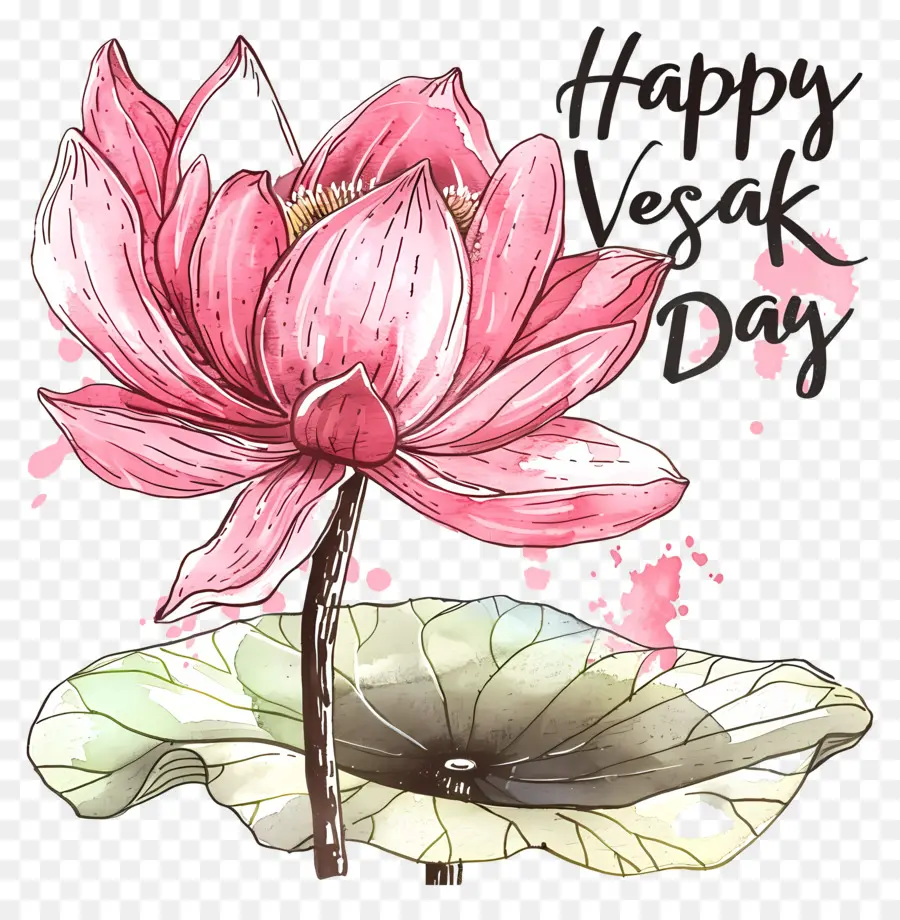 Selamat Hari Raya Waisak，Bunga Teratai PNG