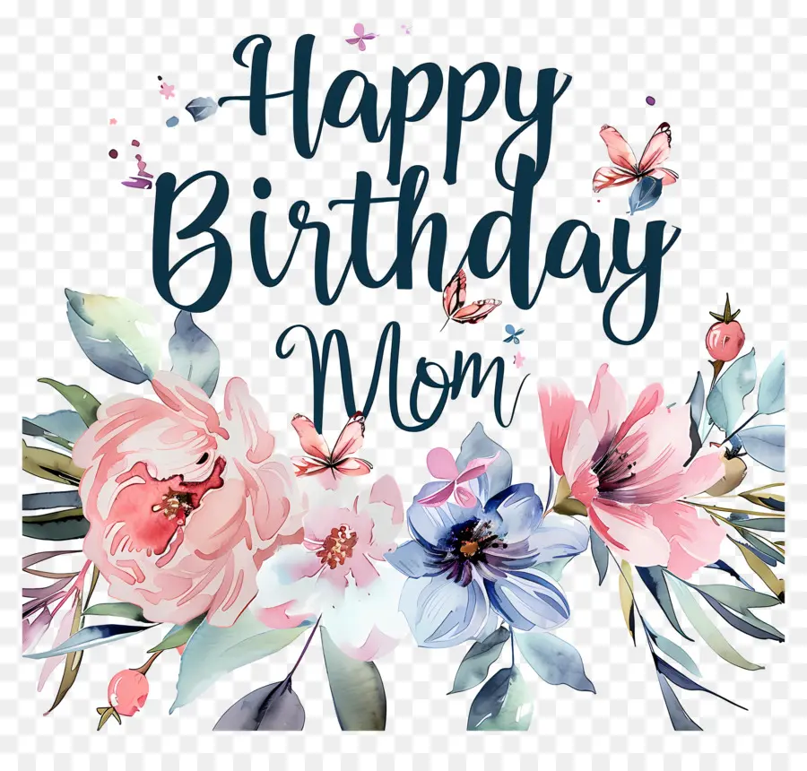 Selamat Ulang Tahun Ibu，Desain Bunga PNG