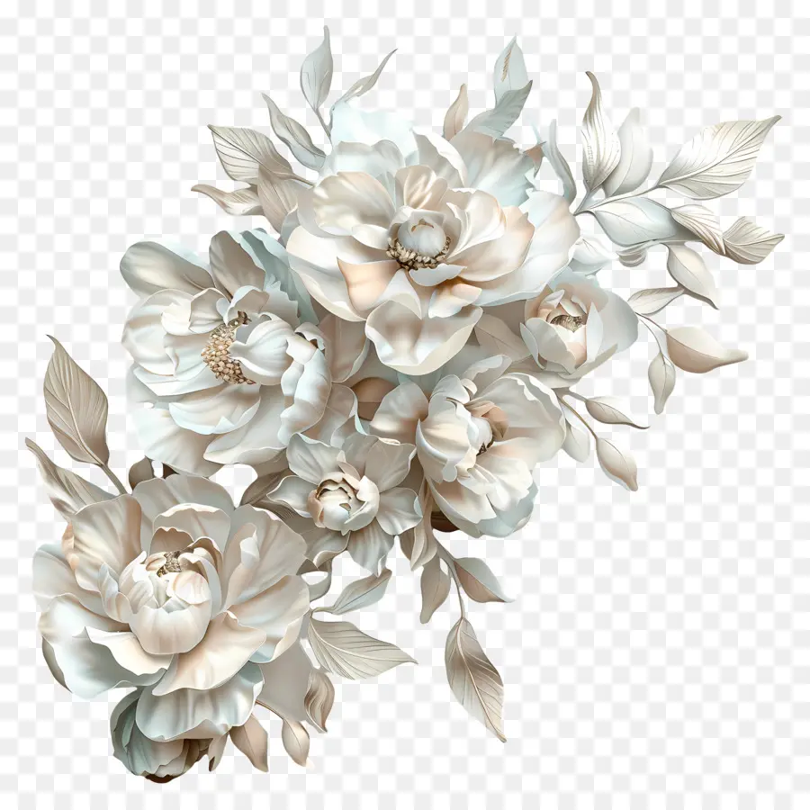 Dekorasi Pernikahan，Bunga Putih PNG