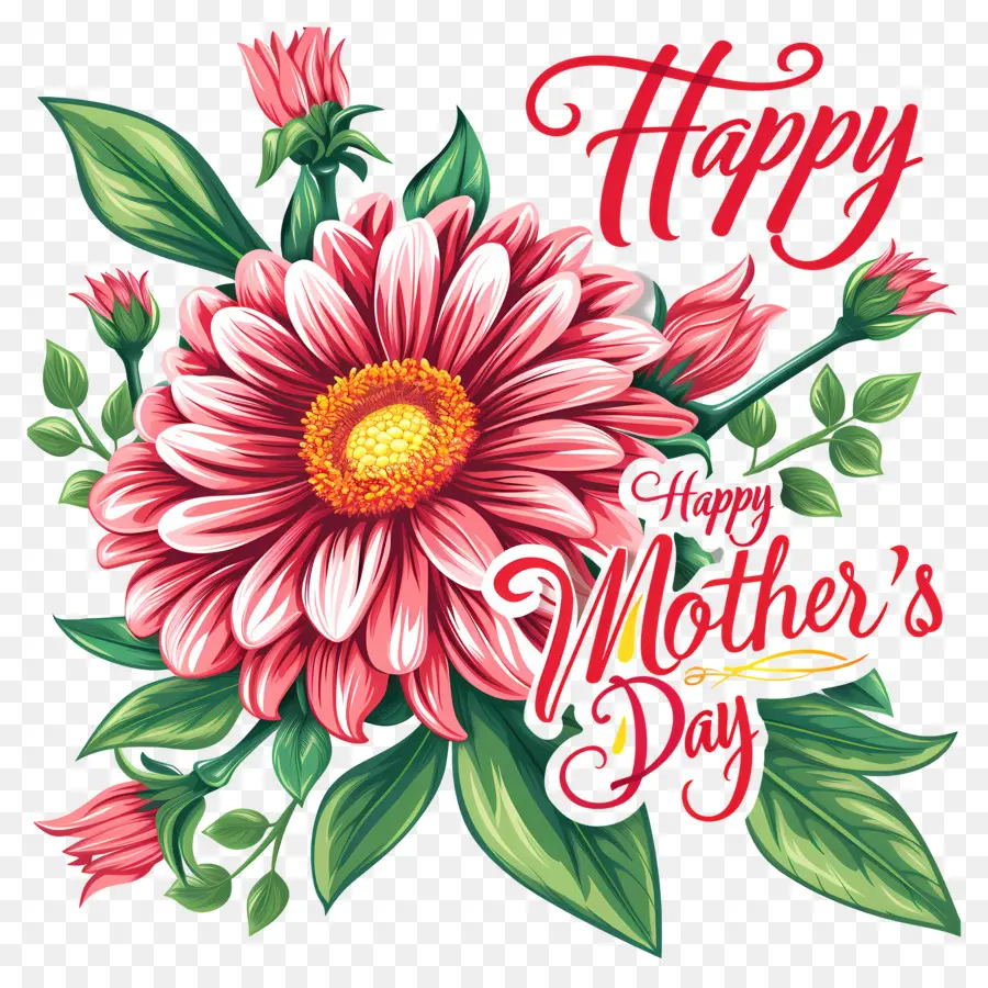 Selamat Hari Ibu，Bunga Merah Muda PNG