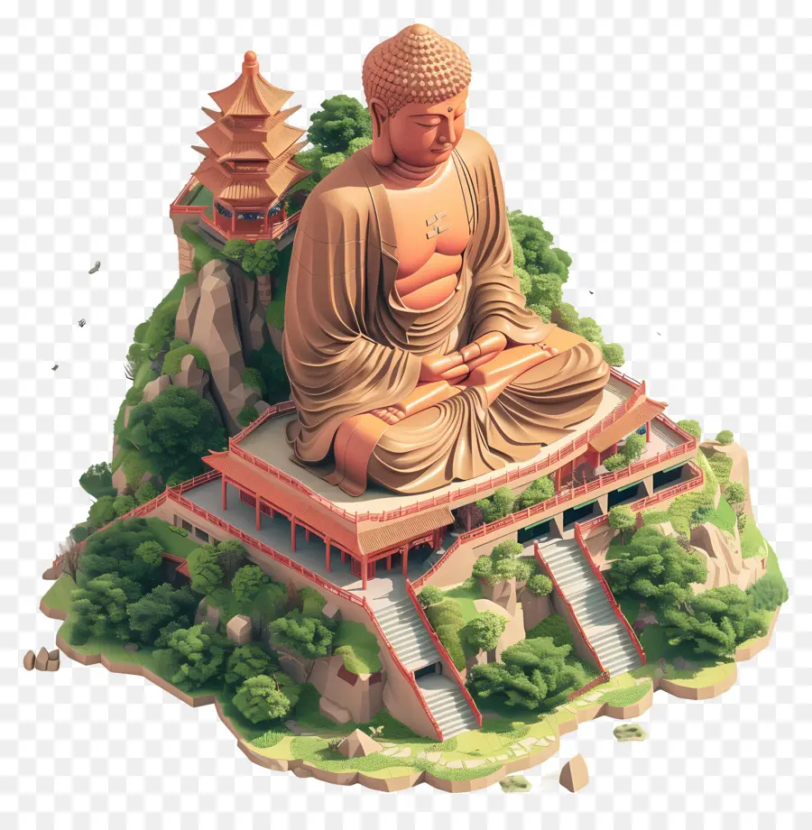 Budha Raksasa，Patung Buddha PNG
