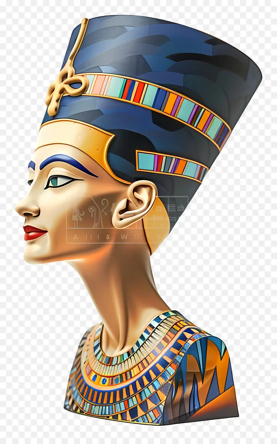 Patung Nefertiti，Ratu Mesir PNG