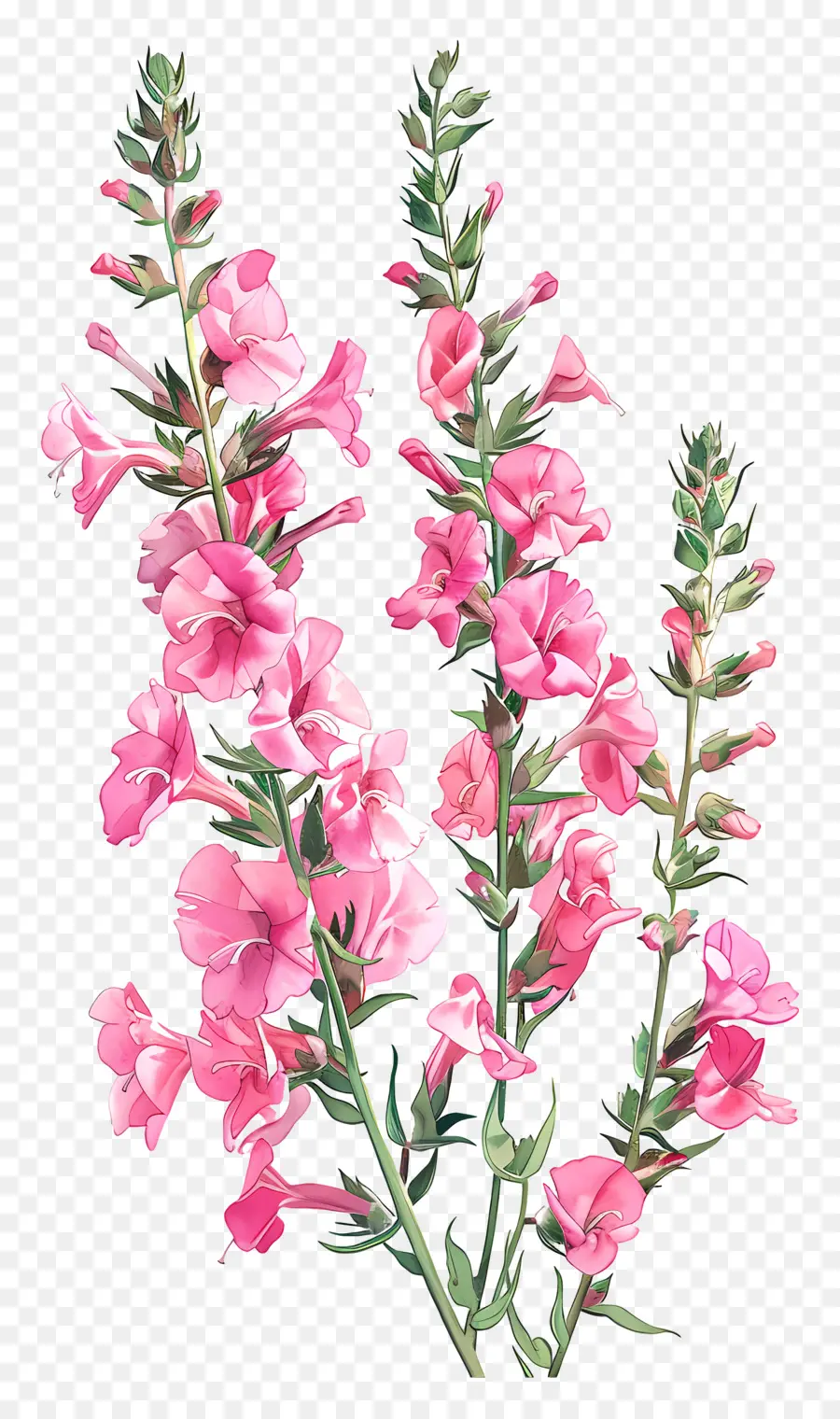 Bunga Snapdragons Merah Muda，Bunga Liar Merah Muda PNG