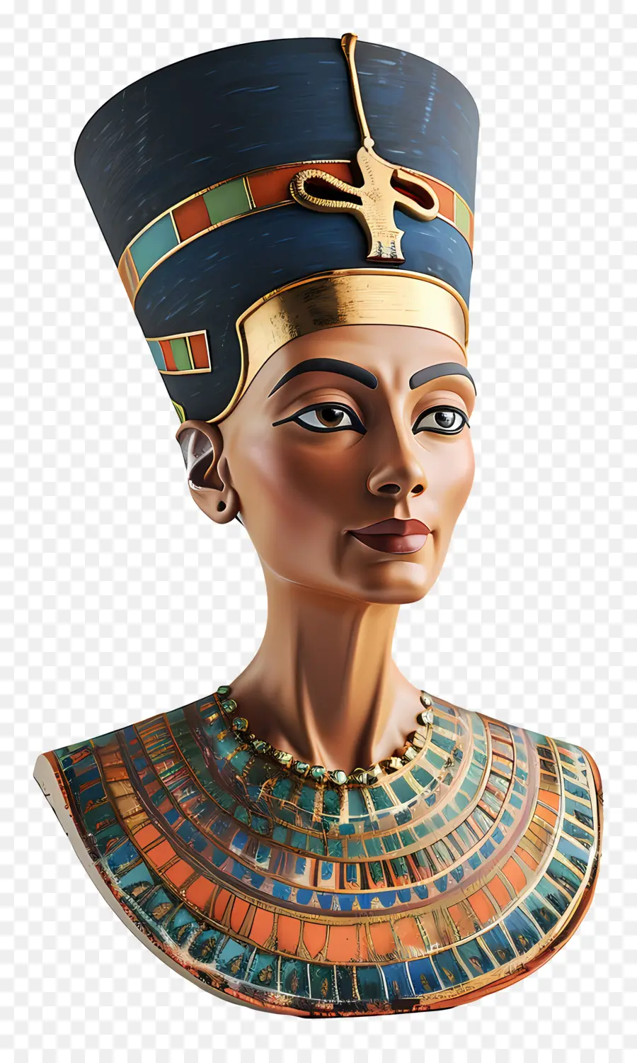 Patung Nefertiti，Potret Wanita Mesir PNG