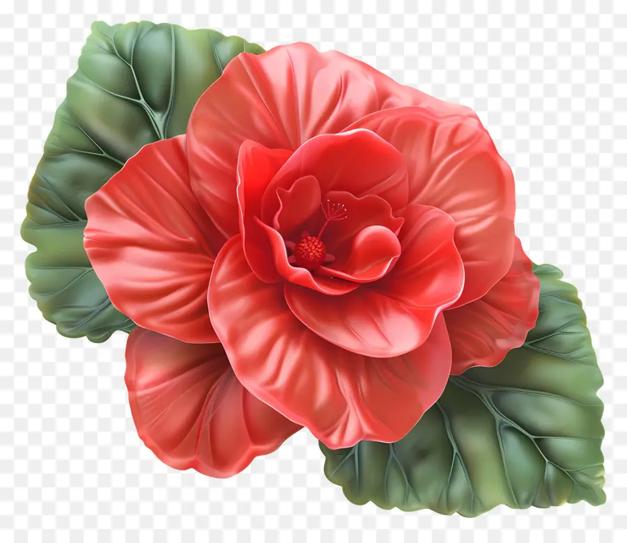 Bunga Begonia，Bunga Kembang Sepatu Merah PNG