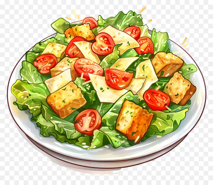 Salad Caesar，Salad PNG