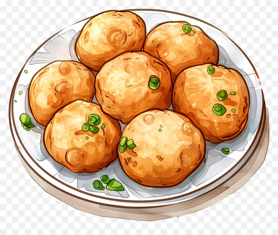 Panipuri，Bola Goreng PNG