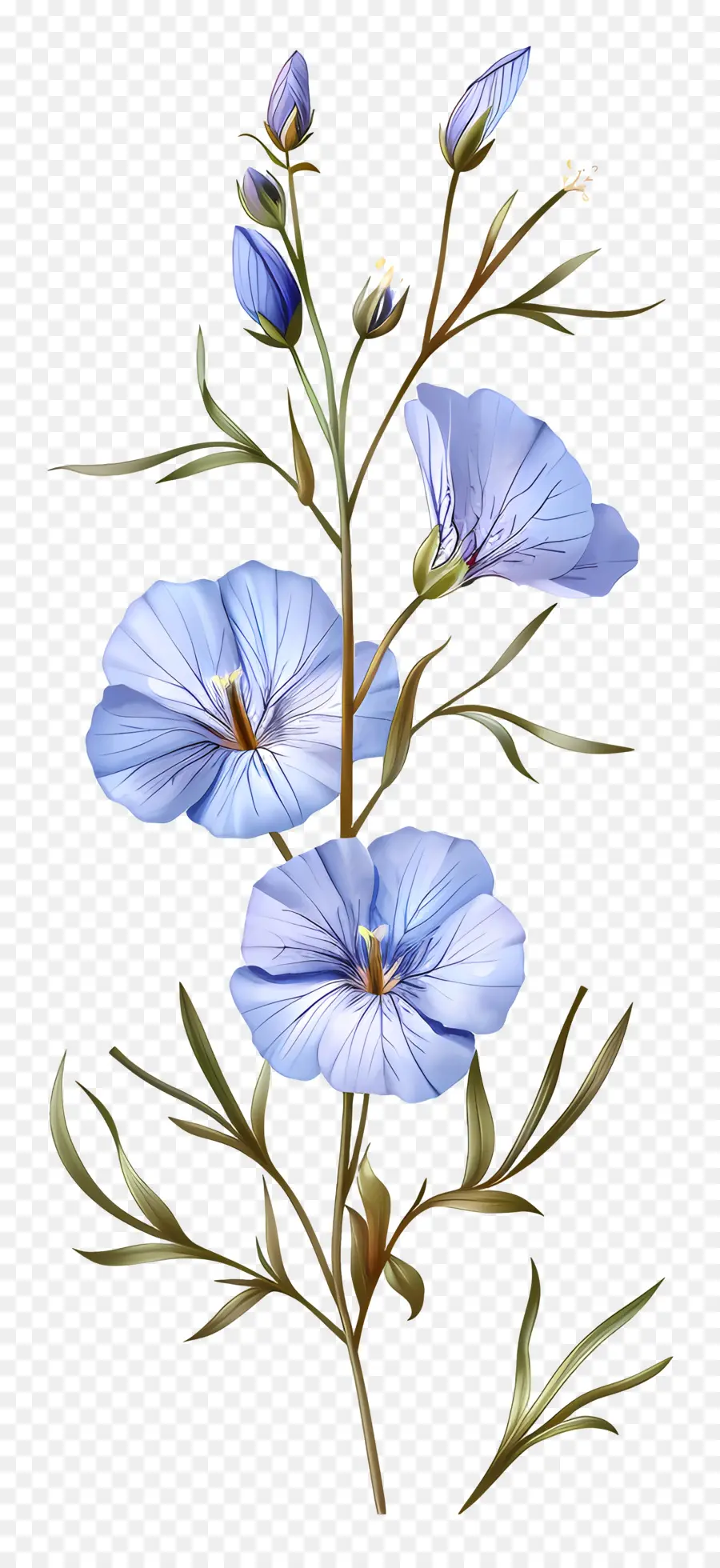 Linum Perenne Biru，Bunga Biru PNG