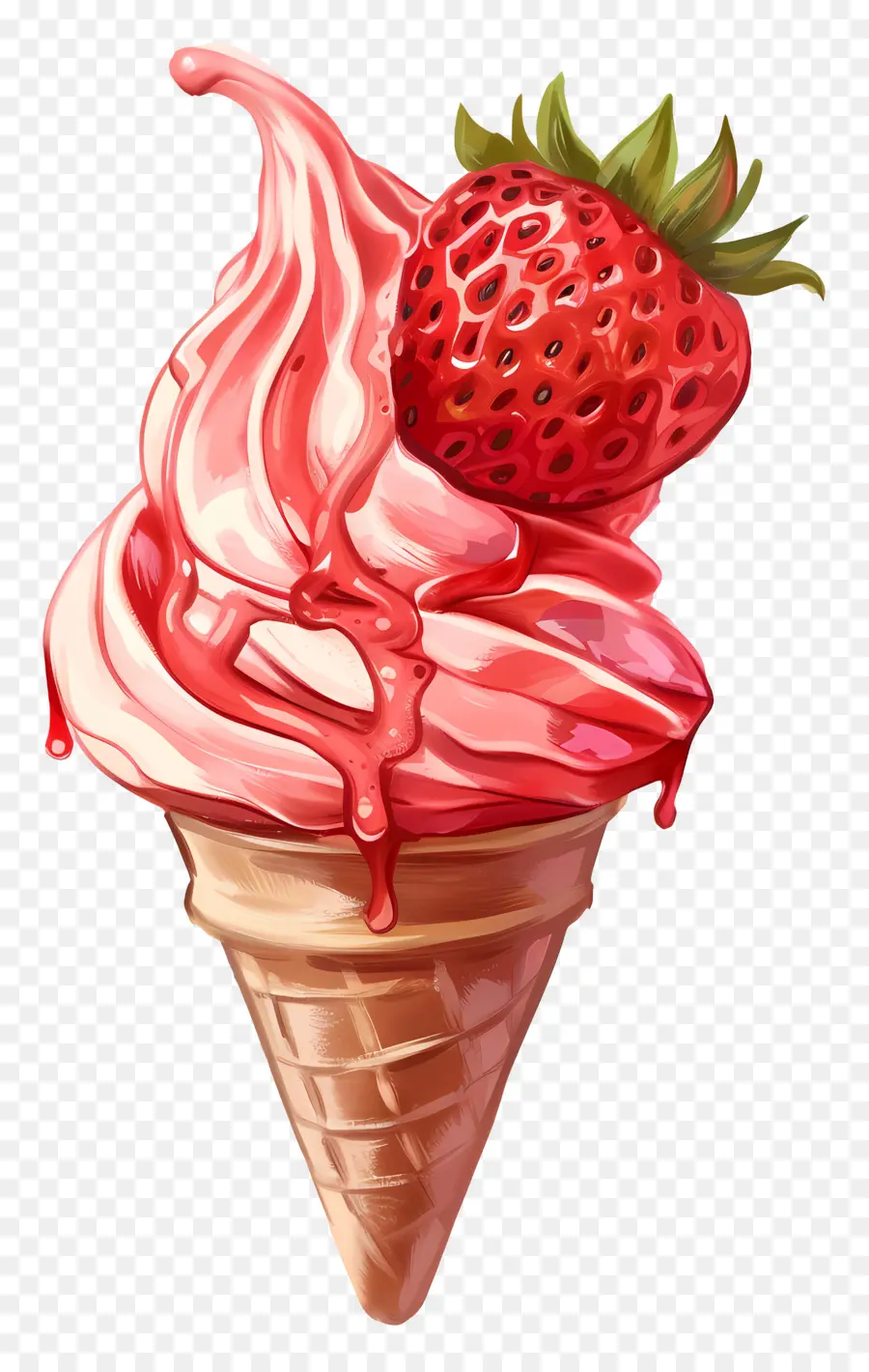 Es Krim Strawberry，Es Krim Stroberi PNG