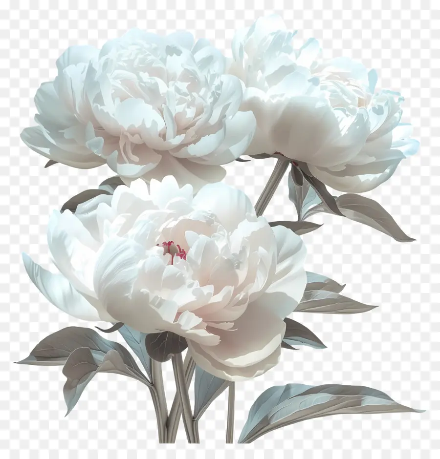 Peony Putih，Karangan Bunga PNG