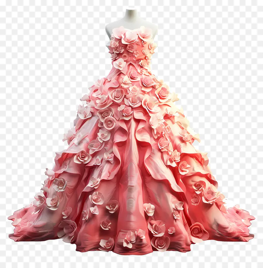 Gaun Pengantin Chanel，Gaun Merah Muda PNG