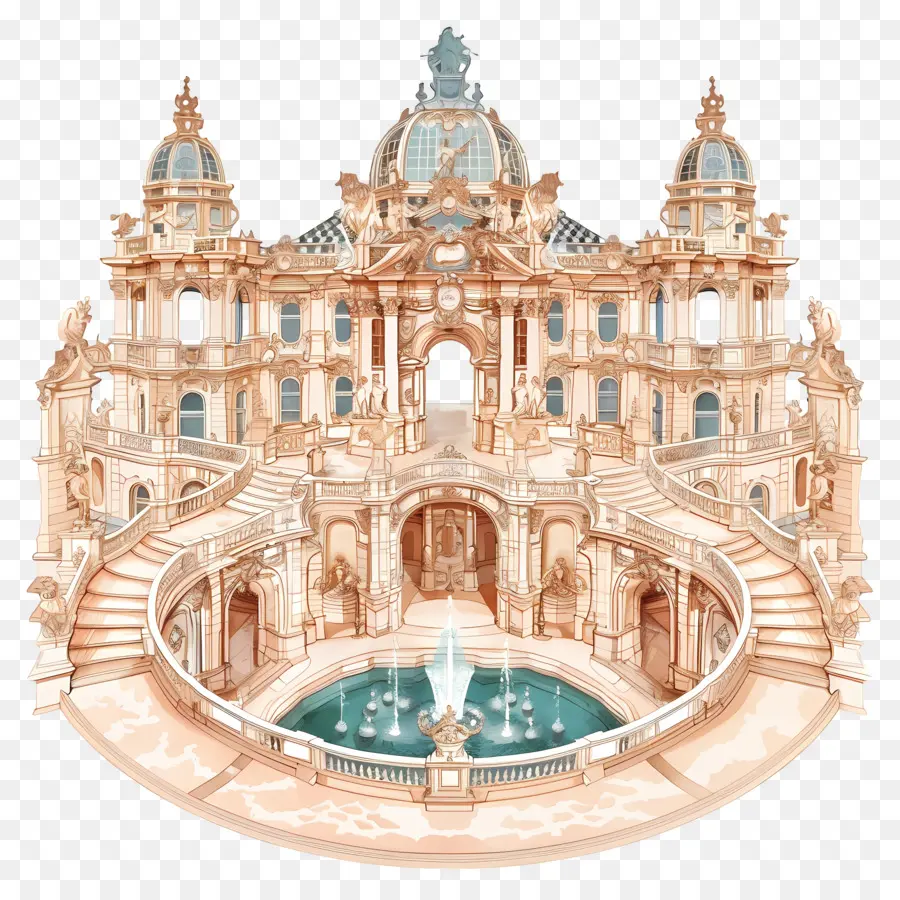 Istana Linderhof，Grand Staircase PNG