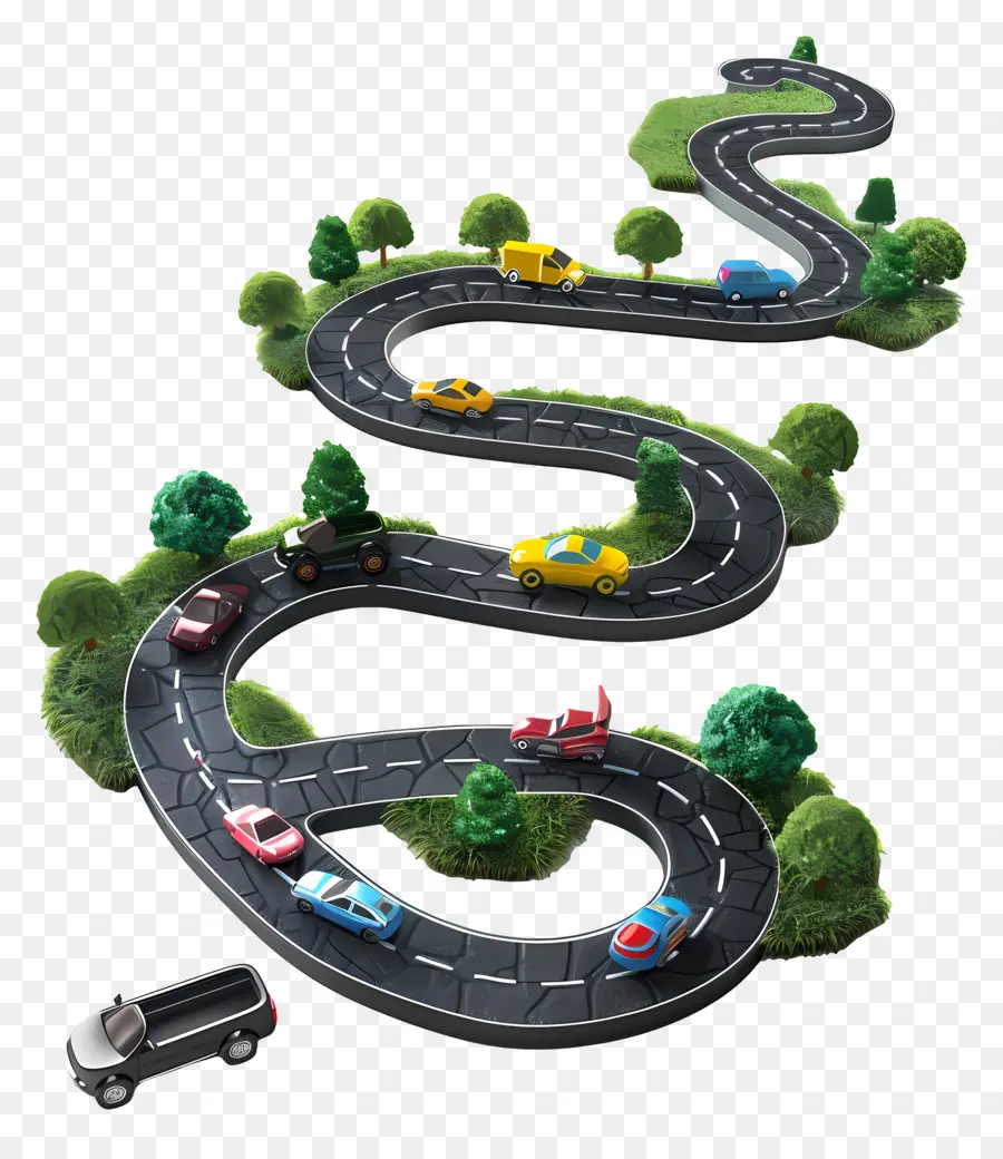 Jalan Berliku，Racetrack Mobil Mainan PNG