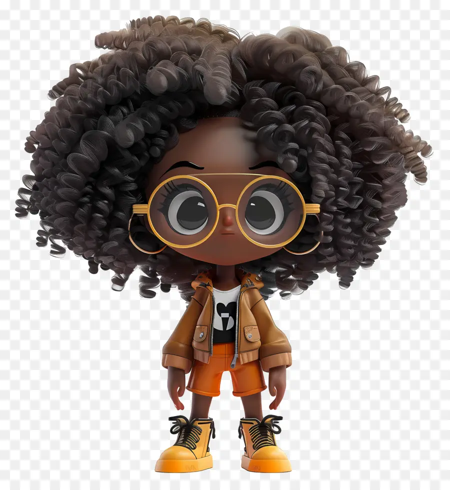 Gadis Kulit Hitam Afro，Karakter Kartun PNG