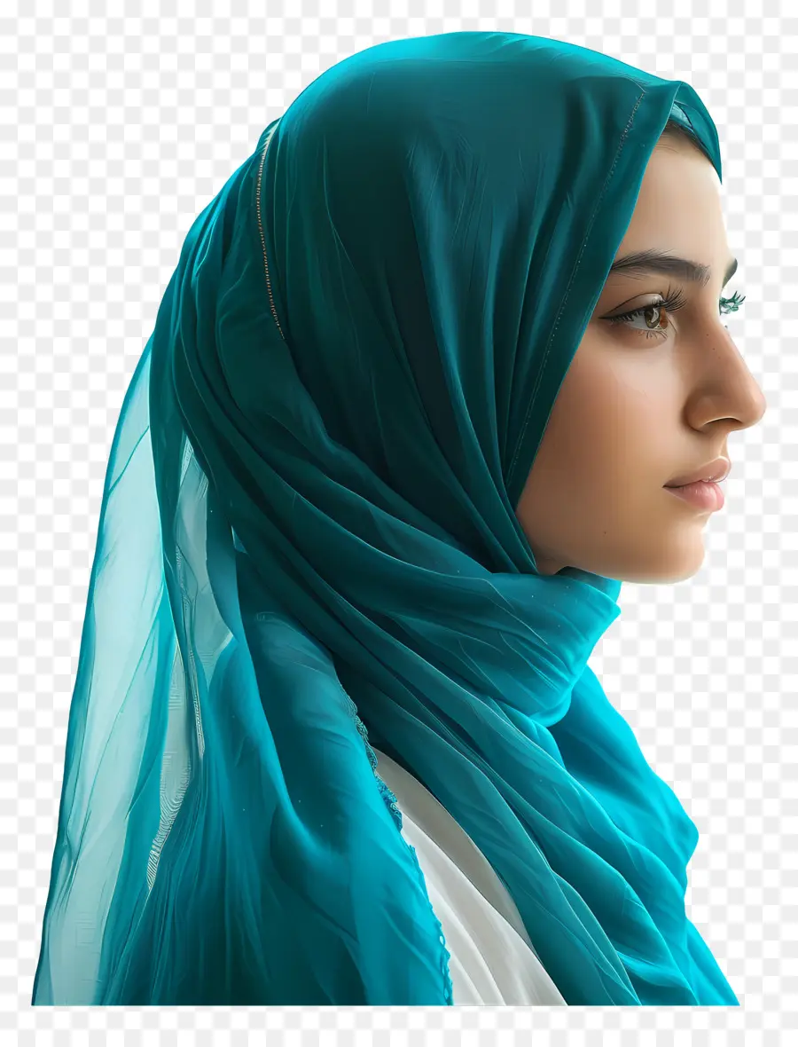 Hijab Teal，Jilbab PNG
