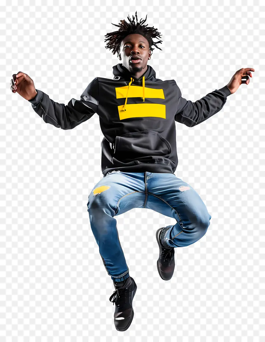 Jumping Black Man，Mode PNG