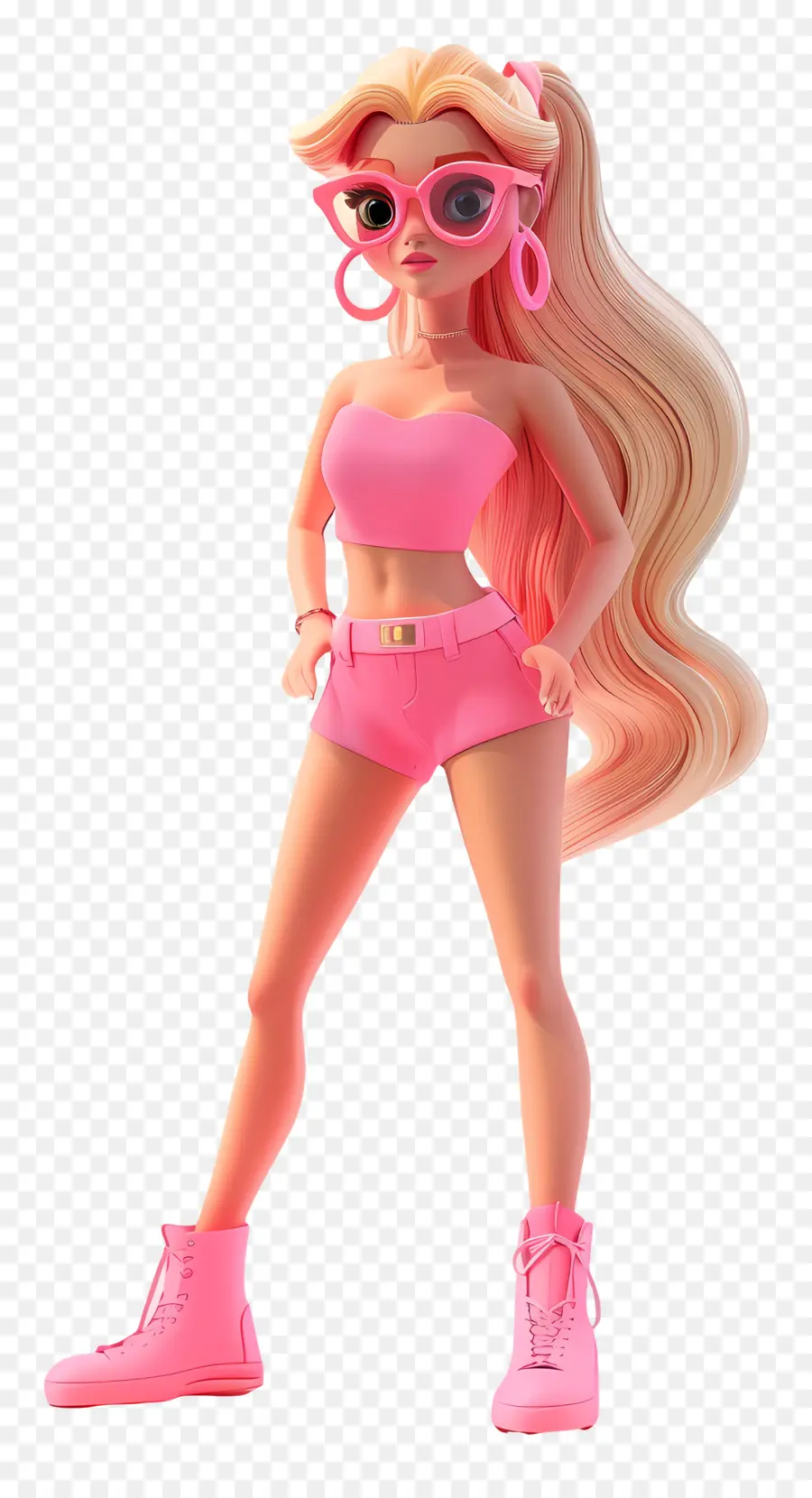 Barbie Gadis，3d Rendering PNG