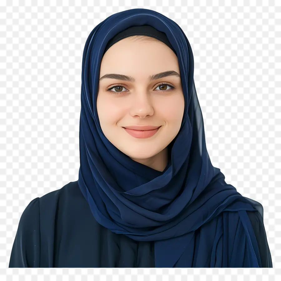 Hijab Biru Tua，Hijab Biru PNG