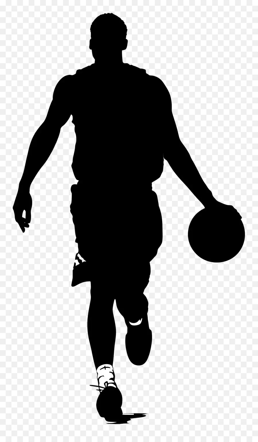 Siluet Pria Bola Basket，Berjalan PNG