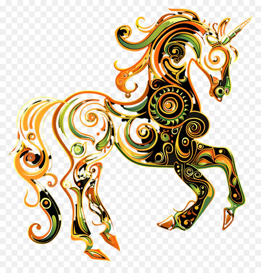 Garis Seni，Unicorn PNG