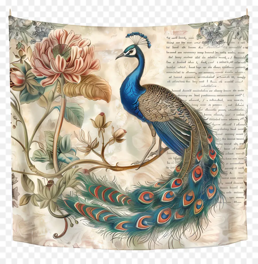 Tapestry Gantung，Merak Biru PNG