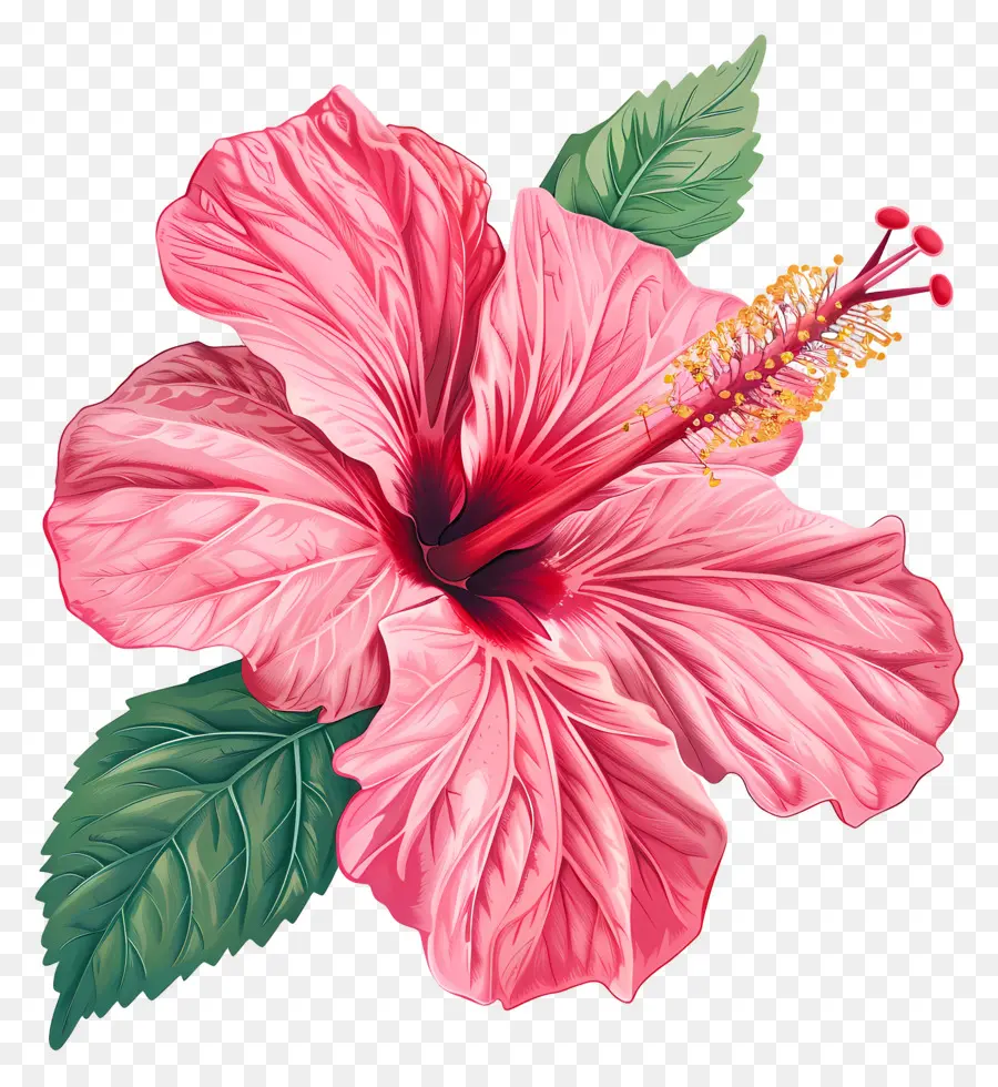 Hibiscus Pink，Kembang Sepatu Merah Muda PNG