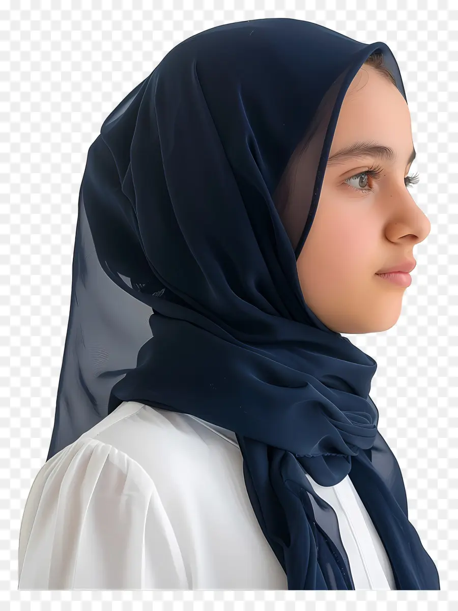 Hijab Biru Tua，Jilbab PNG