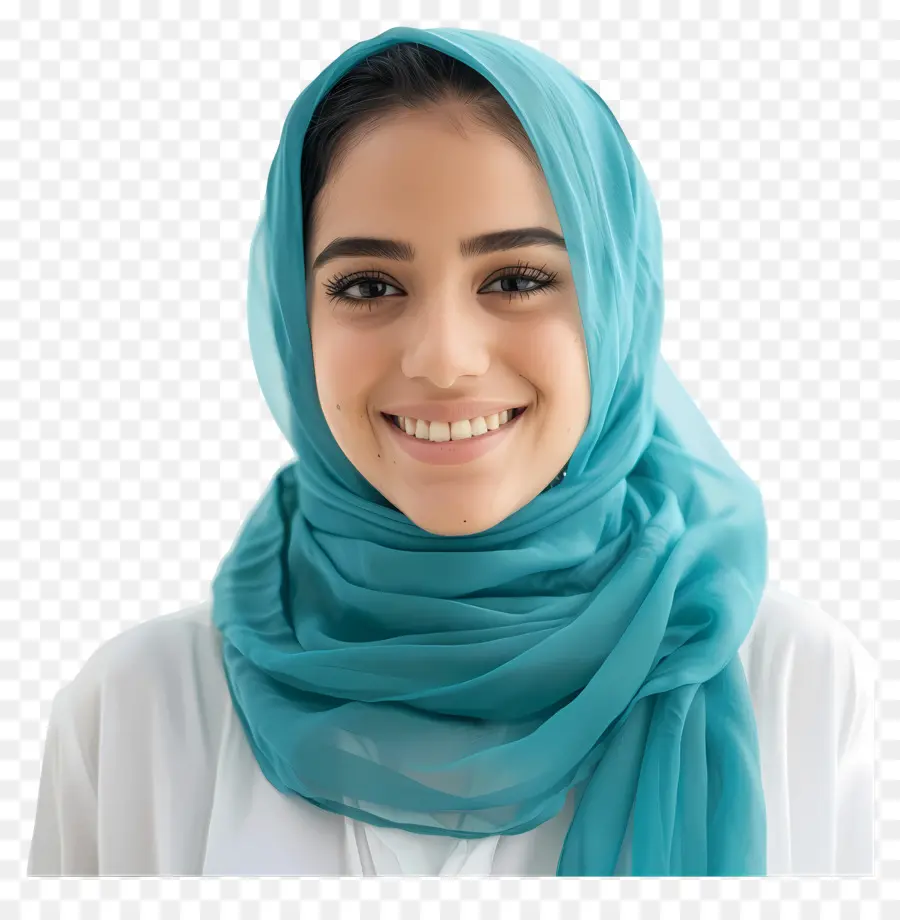 Hijab Teal，Judul Pirus PNG