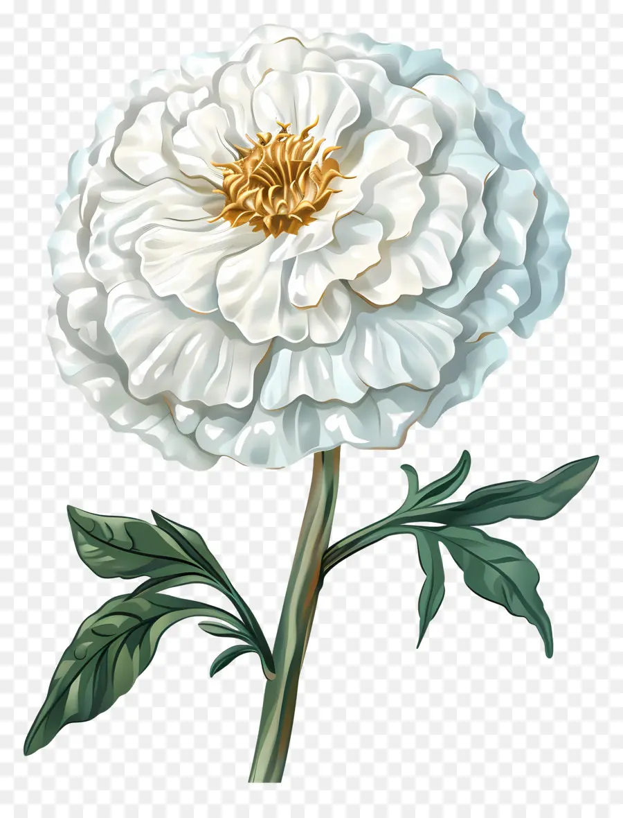 Putih Marigold，Bunga Putih PNG