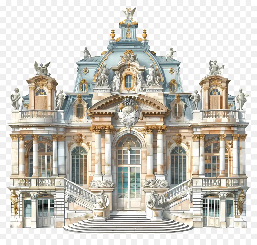 Istana Versailles，Bangunan Marmer Putih PNG