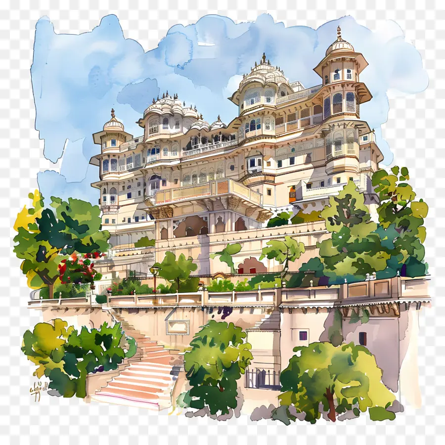 Istana Udaipur，Taj Mahal PNG