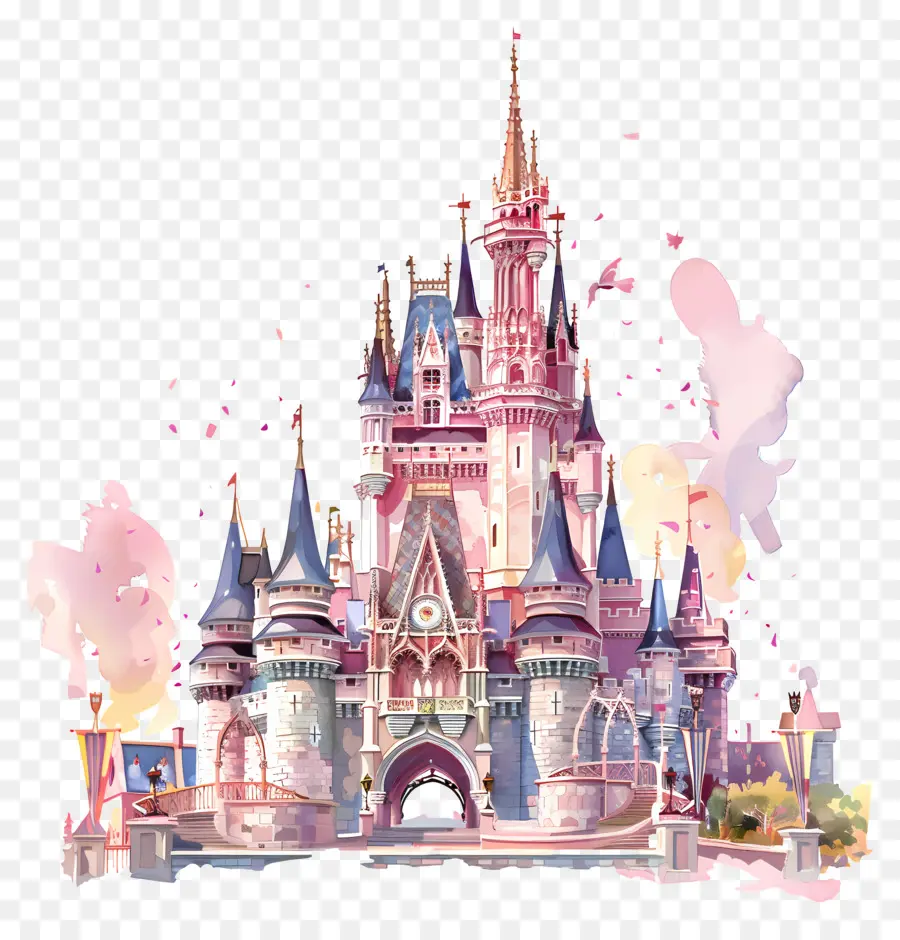 Kastil Disney，Pink Castle PNG