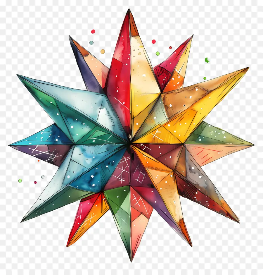Bintang Estetika，Desain Geometris PNG