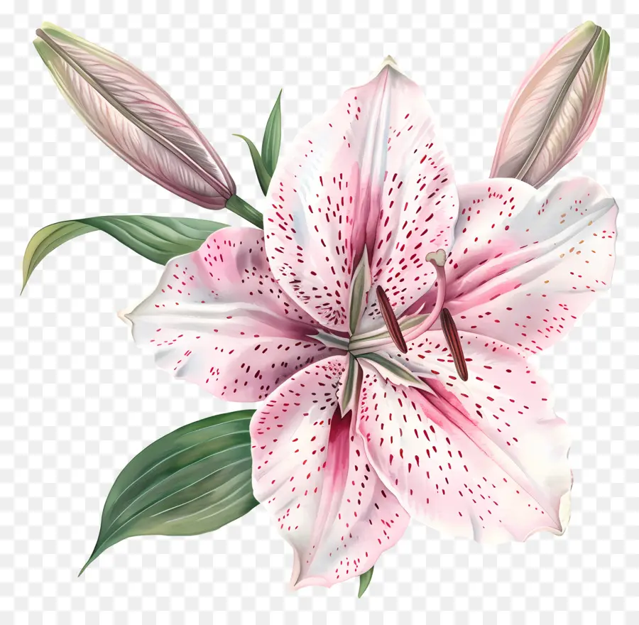 Bunga Stargazer，Pink Lily PNG