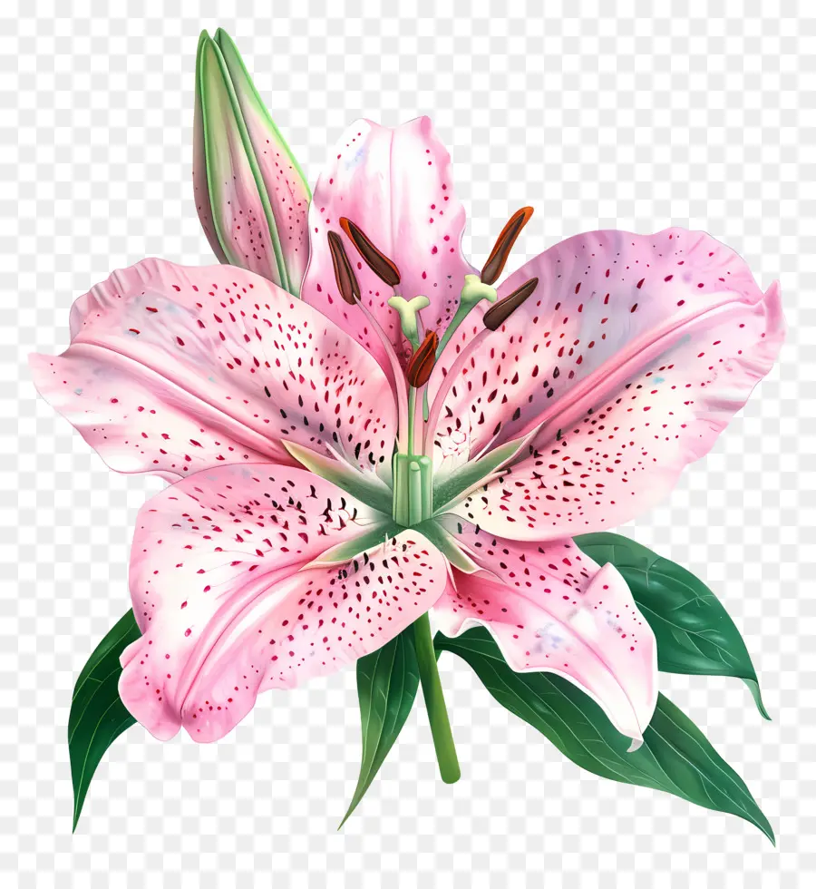 Bunga Stargazer，Pink Lily PNG