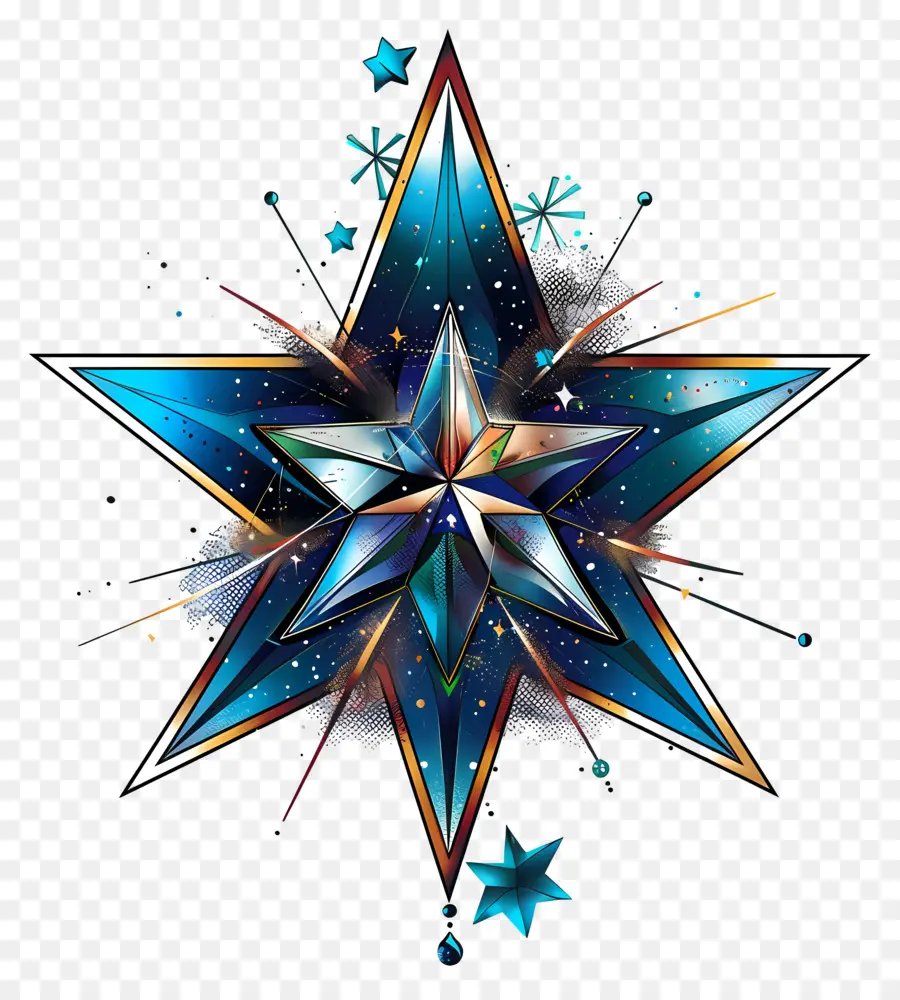 Bintang Estetika，Bintang Biru PNG