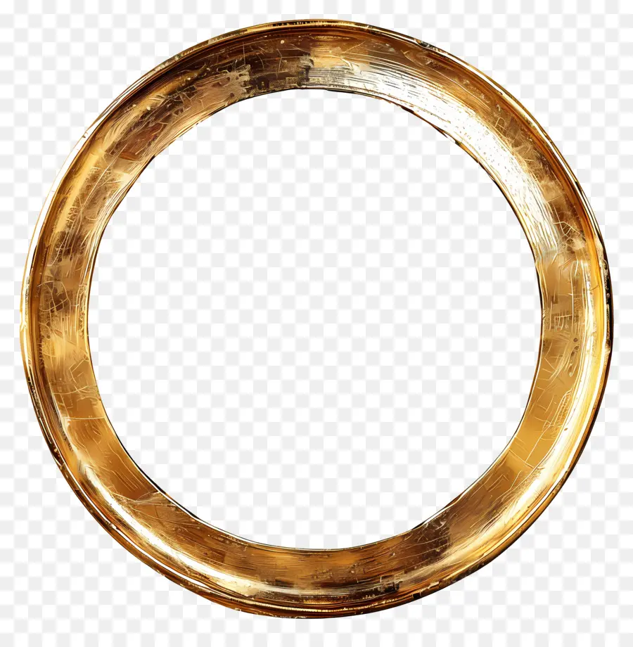 Lingkaran Emas，Cincin Logam PNG