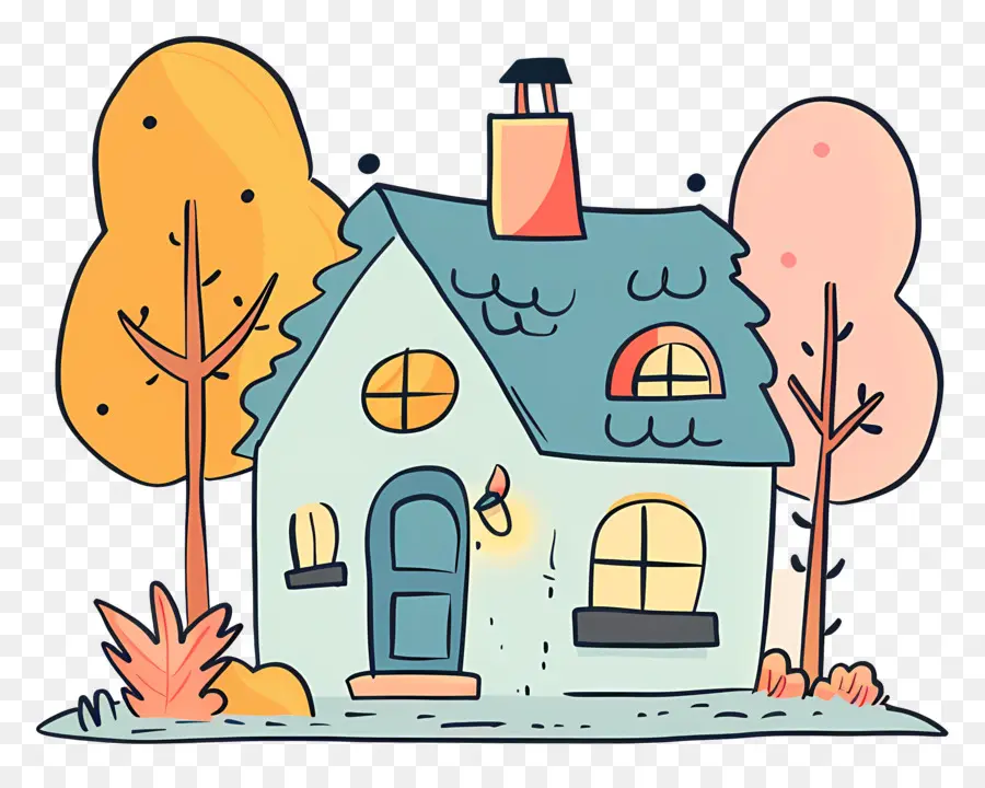 Rumah Coretan，Rumah Doodle Yang Lucu PNG