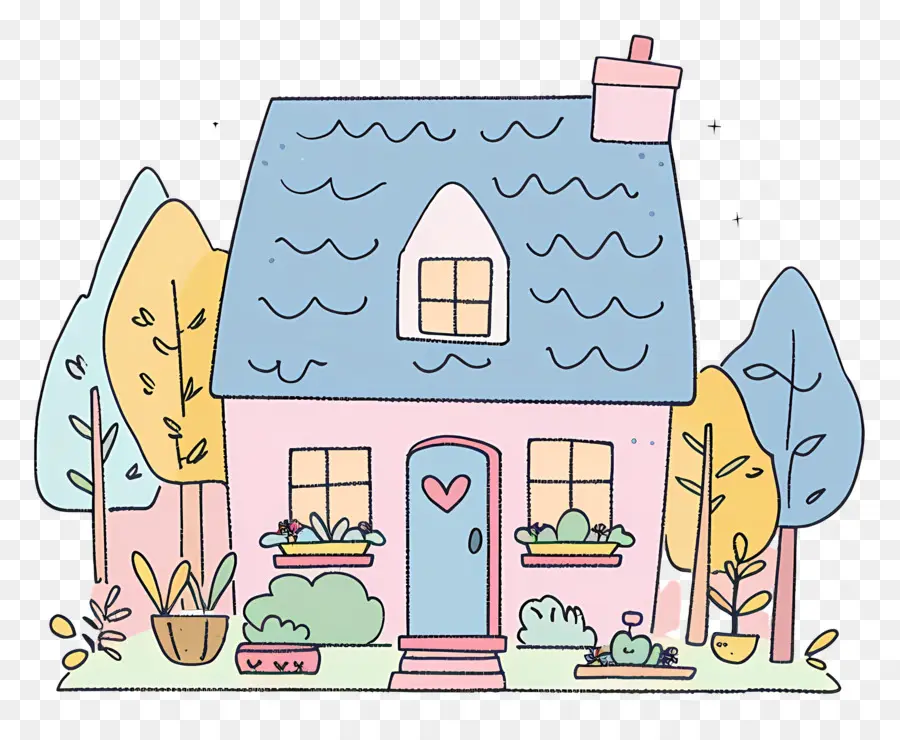 Rumah Doodle Yang Lucu，Rumah PNG